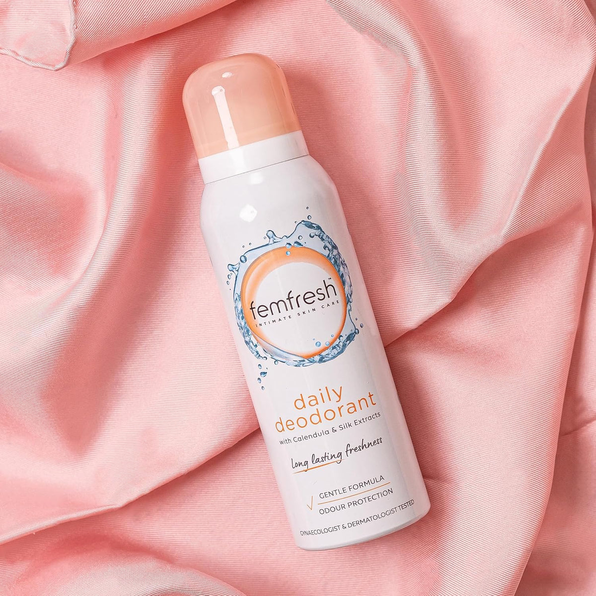 Femfresh Daily Deodorant 75g, Long-Lasting Freshness and Comfort for Intimate Skin, With Calendula & Silk Extracts, Odour Protection, Dermatologically & Gynaecologically Tested