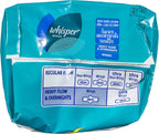 WHISPER Heavy Flow and Overnights Wings 8's, 8 count