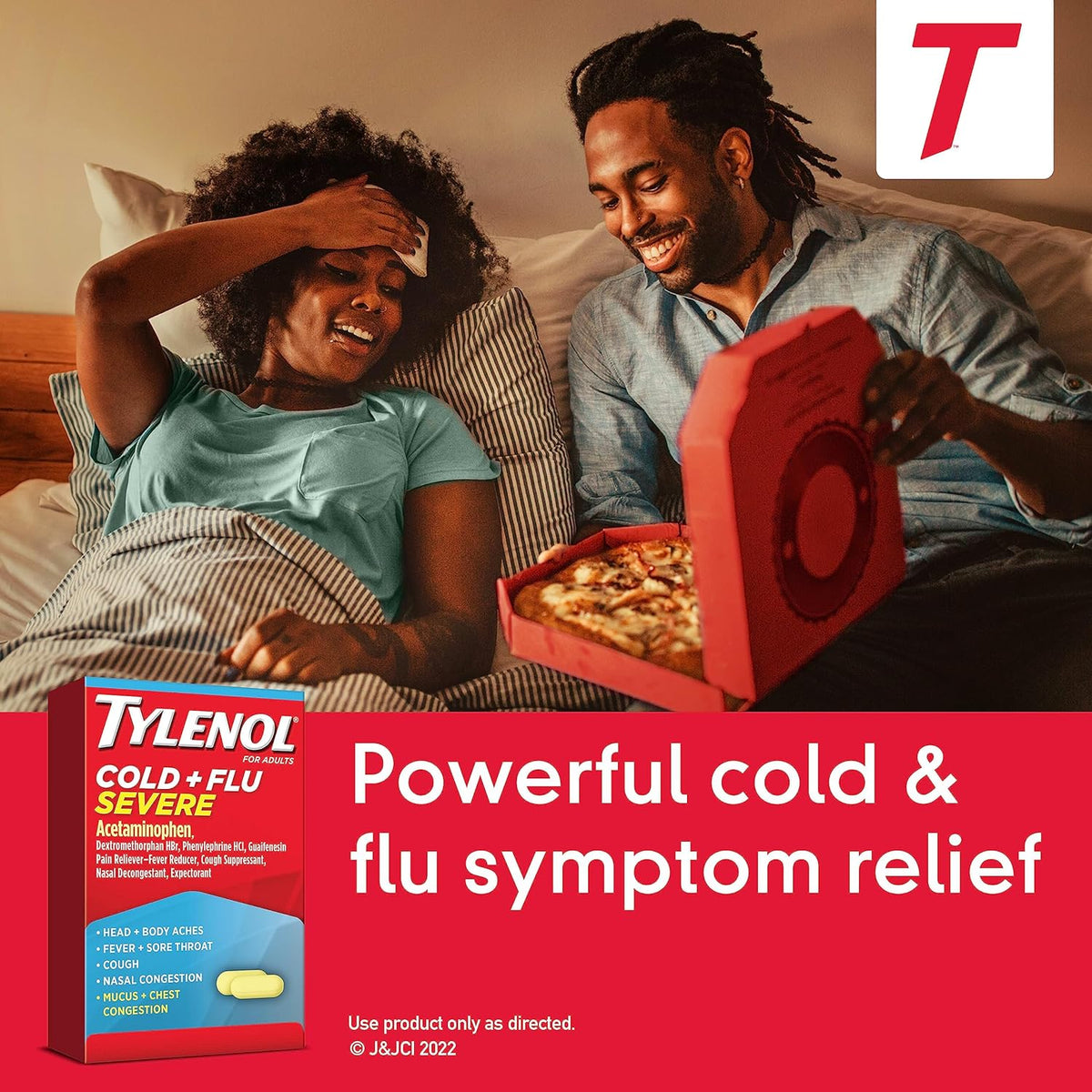 Tylenol Cold + Flu Severe Caplets, Acetaminophen, 24 ct | Fever Reducer, Pain Reliever, Cough Suppressant, Nasal Decongestant & Expectorant