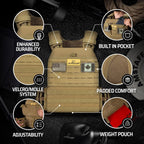 Amstaff Tactical Weighted Vest - Adjustable Weight Vests - Versatile Wearable Vest for Fitness Workouts, Strength and Endurance Training, Running