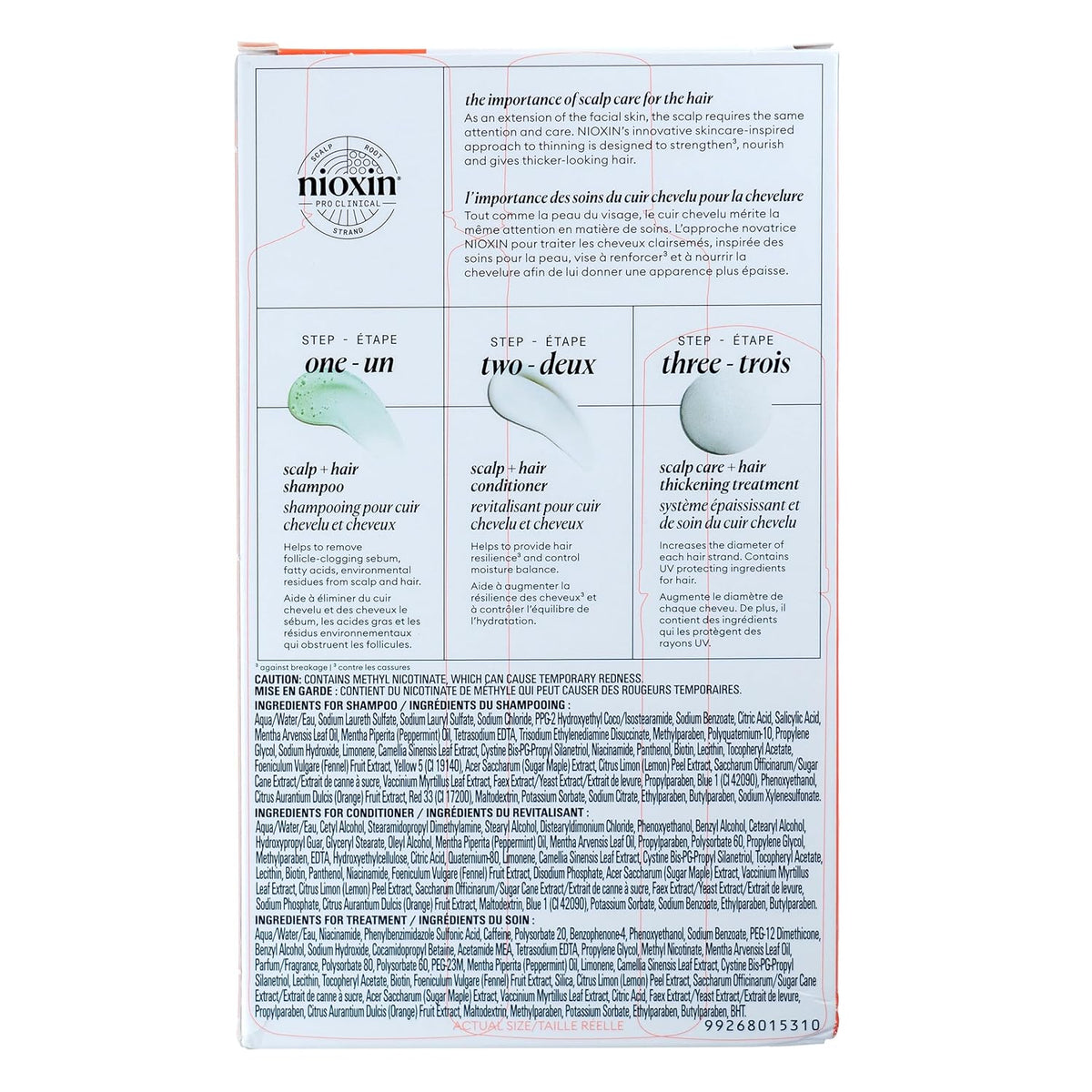 NIOXIN System Kits | Scalp + Hair Thickening | 1 Month Supply | Natural, Colored & Damaged Hair with Light to Progressed Thinning | Strengthen & Boost Hair Density with Niacinamide & Biotin