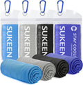 Sukeen 4 Pack Cooling Towels (40"x 12"), Cooling Neck Wraps, Soft Ice Towel | Lightweight,Absorb moisture,Long Last,Mesh Breathable for Sports,Outdoors,Yoga,Tennis,Golf,Running,Gym,Camping,Campus,Travel