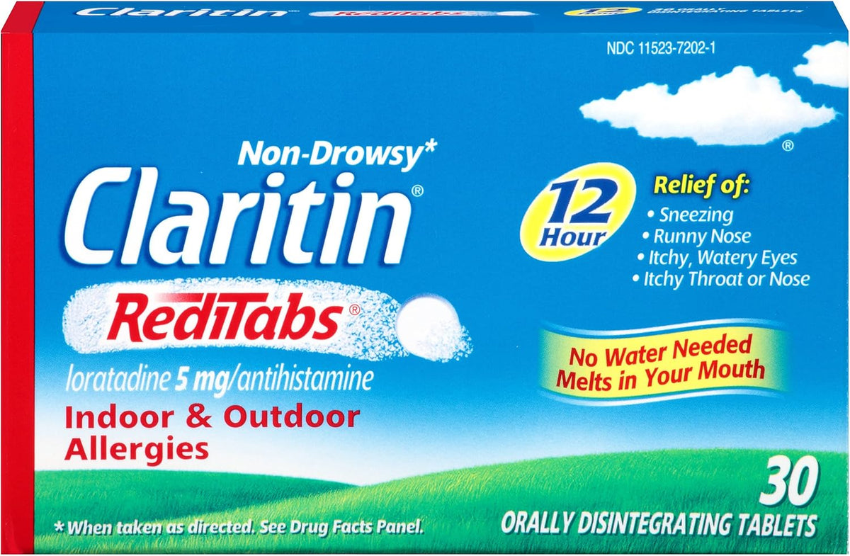 Claritin Non-Drowsy RediTabs Indoor & Outdoor Allergy Relief, Loratadine 10mg, 30 CT Tablets