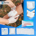 Sterile gauze of hydrophilic cotton in compresses 8 cm x 6 cm - 8 layers - Gauze - Pack of 100 units in 20 envelopes of 5 units - High absorbency and medical gauzes.