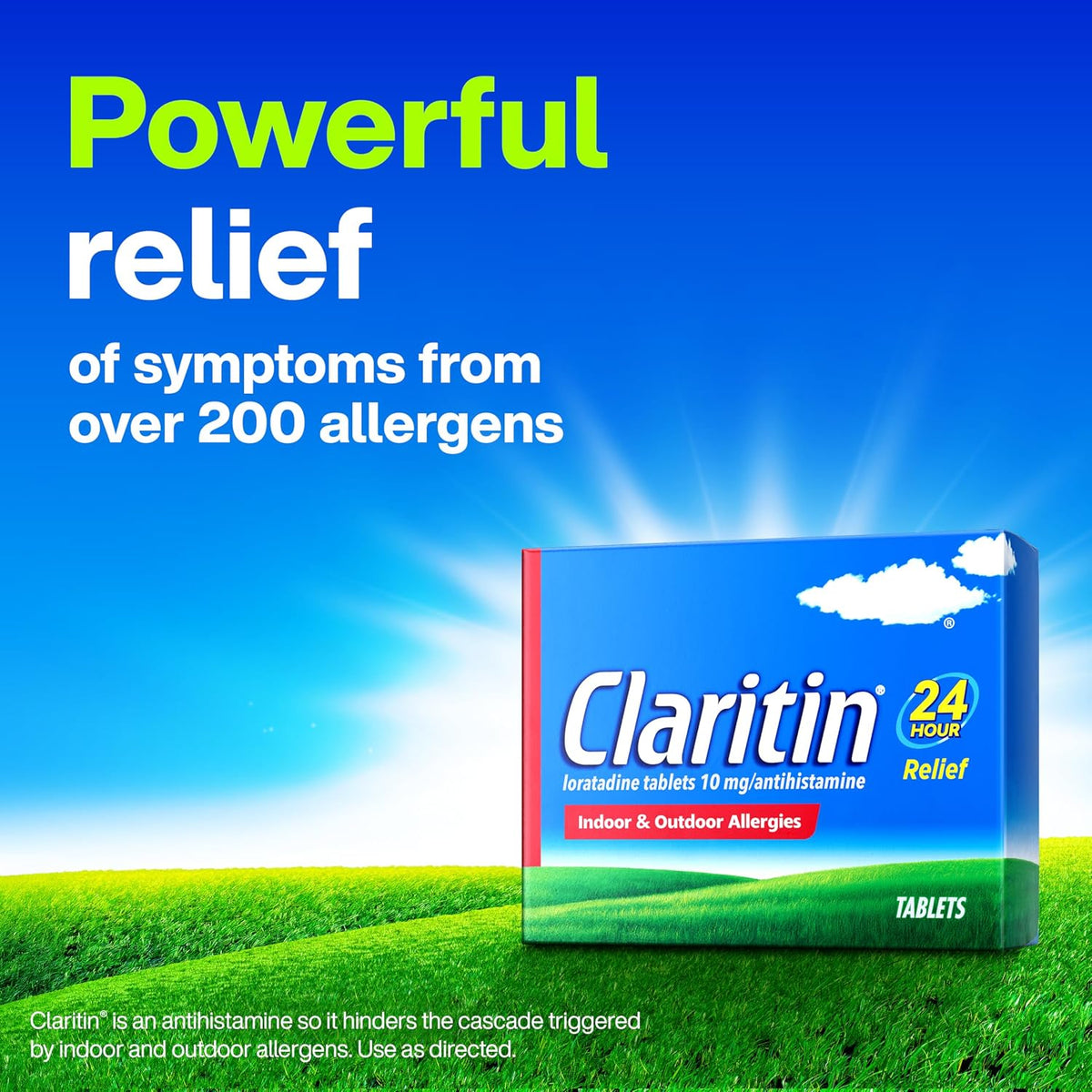 Claritin Allergy Medicine for Adults, 24-Hour Non-Drowsy Loratadine 10mg Pills, Antihistamine, 30 Tablets + 1ct On-The-Go Relief