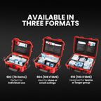 NANUK 904 Waterproof First Aid Kit 110pcs – Durable, Pre-Stocked First Aid Emergency Kit with Bandages, Tick Removal Tool, and More – Dustproof, Impact-Resistant, Floats (10.2" x 7.9" x 4.5") – Red