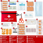 152 Piece Small First Aid Kit, Travel Size First Aid Kit TSA Approved, Mini Forst aid kit for Home, Car, Travel, Camping, Truck, Sports, Office, Hiking Med Kit for Backpack