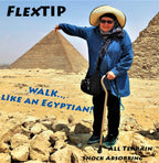 FlexTIP – Round Rubber Replacement Tip for Fashionable Walking Canes – Anti-Shock, Bending, All-Terrain Stability & Traction – Universal Attachment for 3/4” ID Walking Stick, Solid or Aluminum
