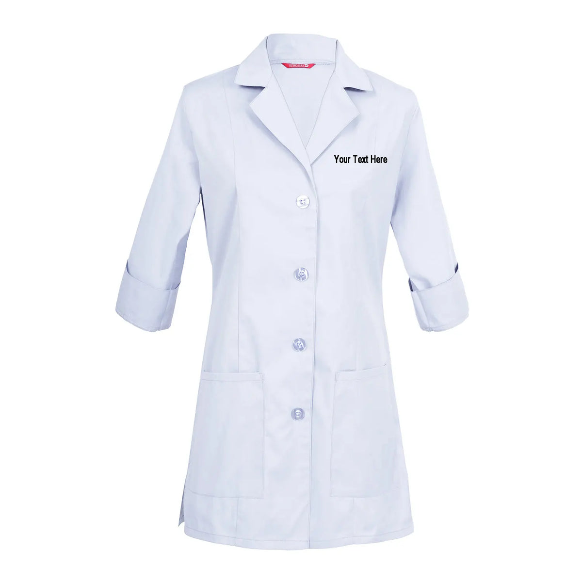 Women's 3/4-Sleeve Embroidered Lab Coat — Personalized