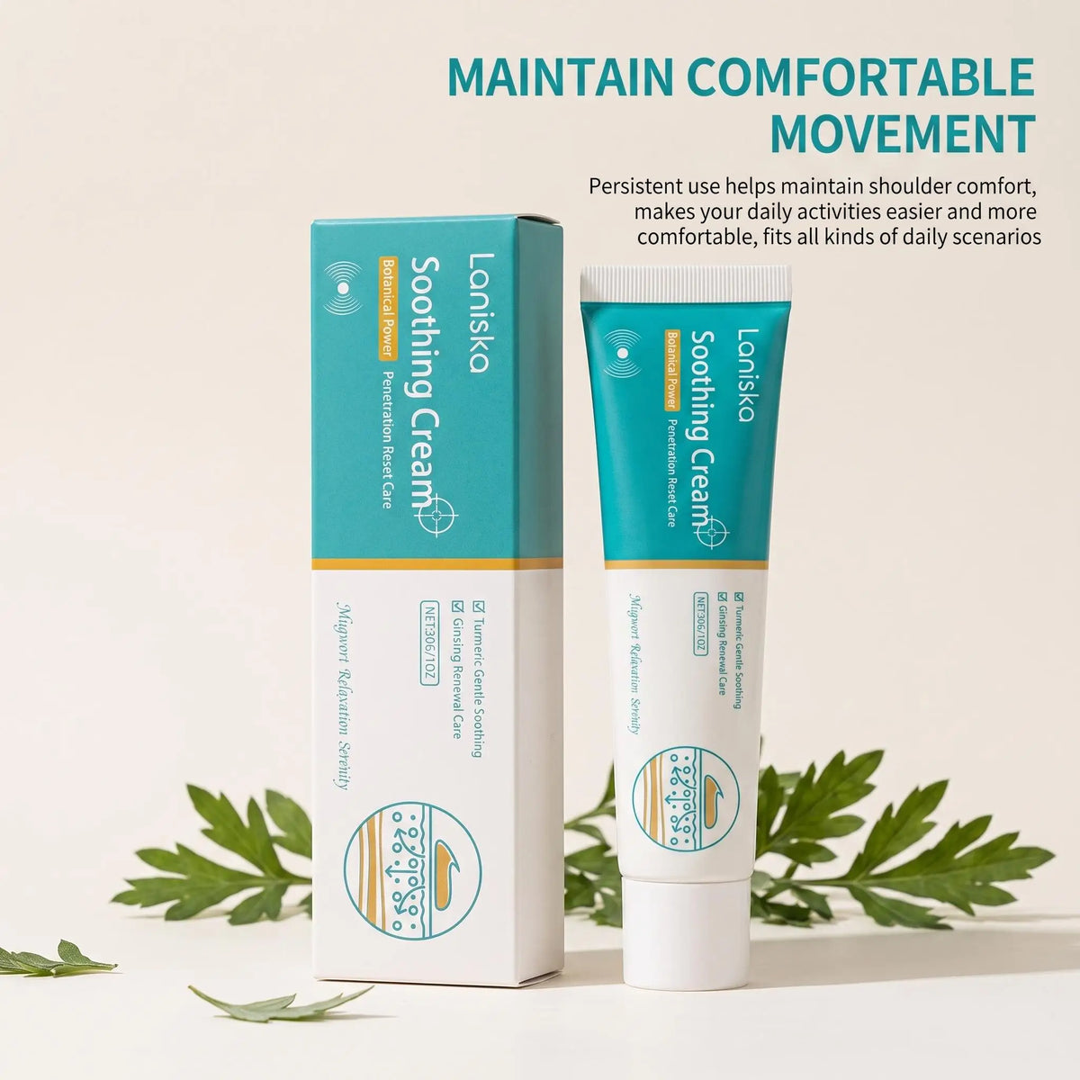 Laniska Shoulder Relief Cooling Herbal Non‑Greasy Body Cream