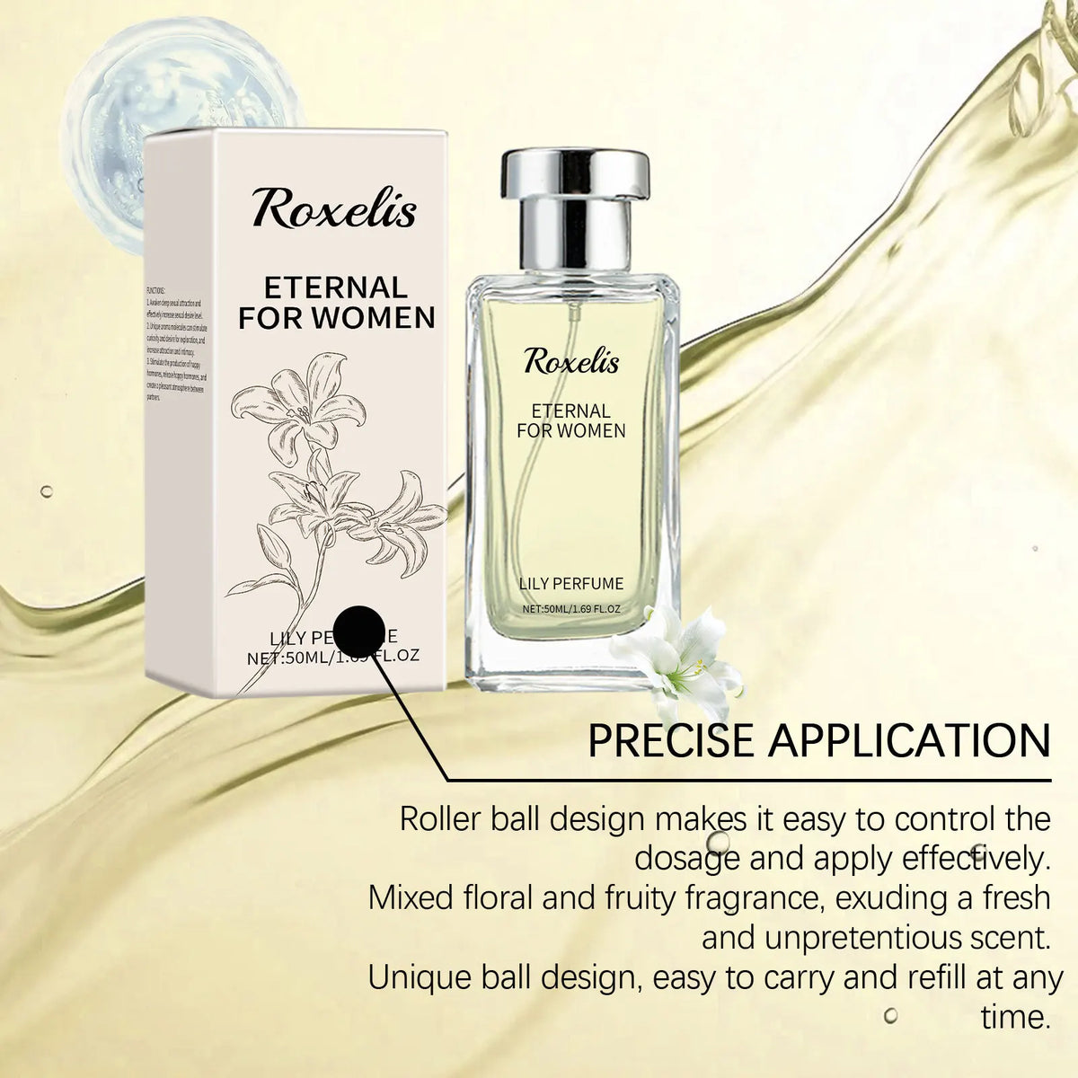 Roxelis Eternal Lily 50ml Floral Perfume Spray — Fresh & Light