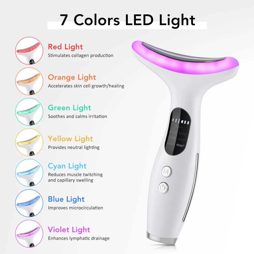 EMS 7‑Color LED Face & Neck Lifting Massager