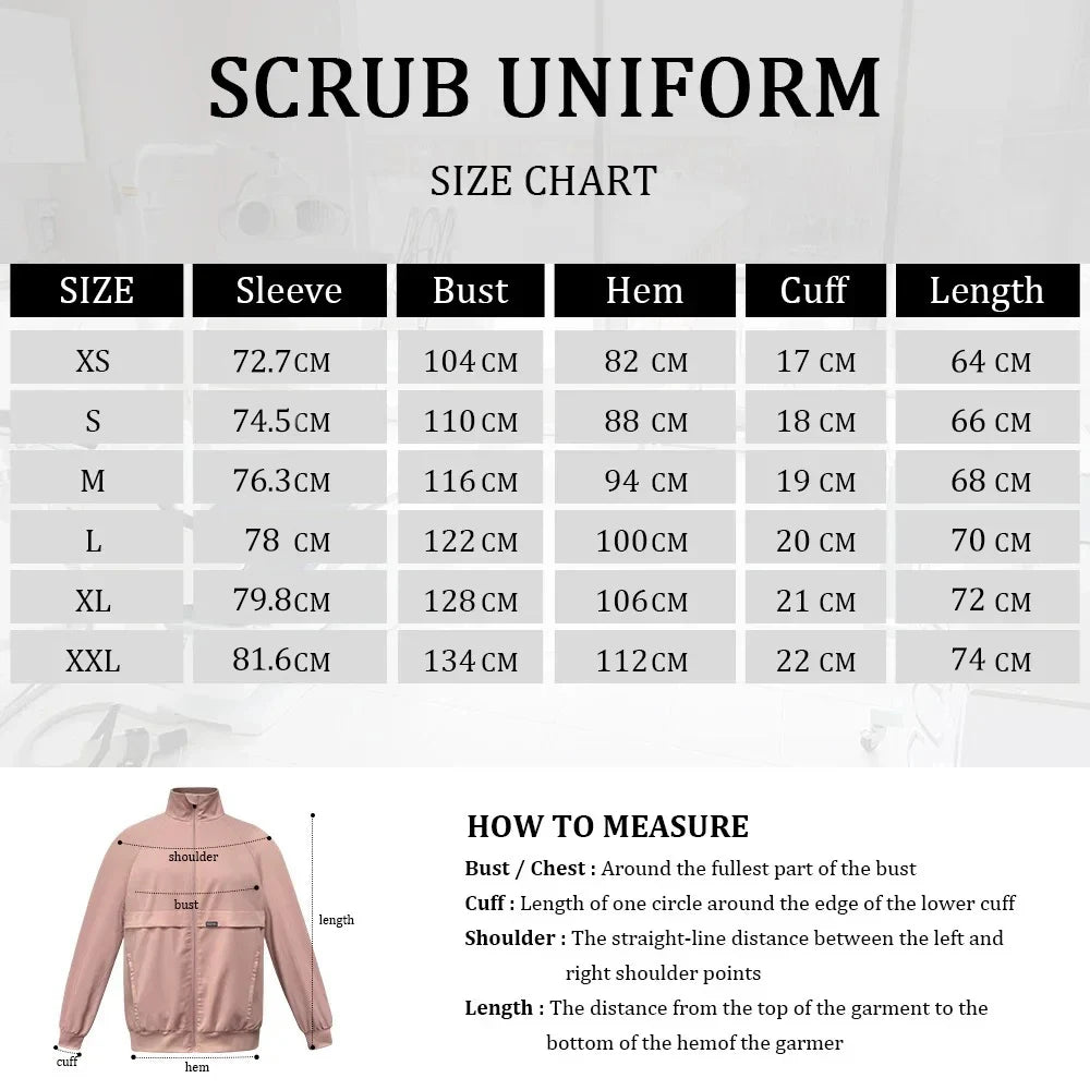 Unisex Pocketed Surgical Work Jacket — Medical Scrub Top