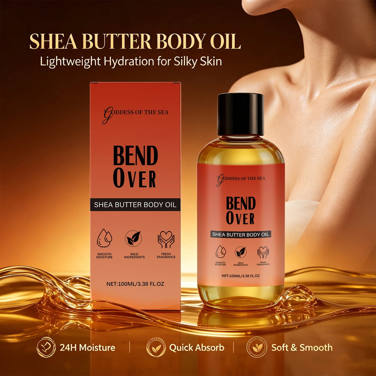 Shea Butter Body Oil — Moisturizing Massage Oil for Dry Skin
