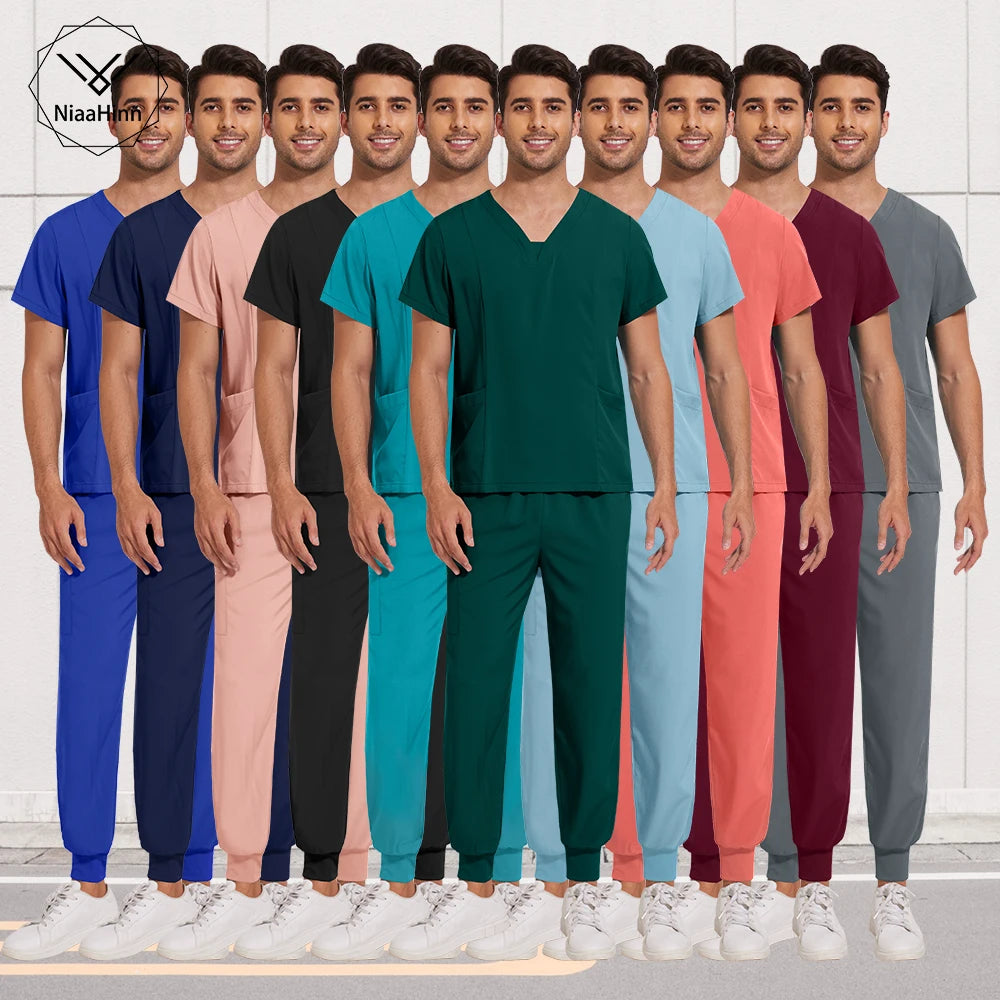 Men’s Stretch Medical Scrub — 94% Polyester, S–XL