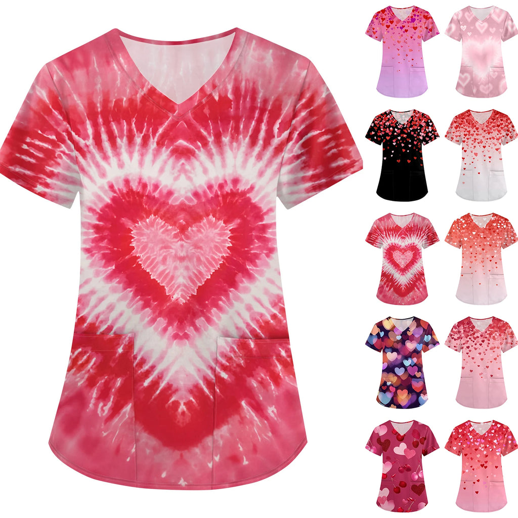 Summer Short-Sleeve Medical Scrub Top — Work Shirt for Nurses & Doctors