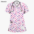 Butterfly Print Lightweight Scrub Top — Breathable Fit
