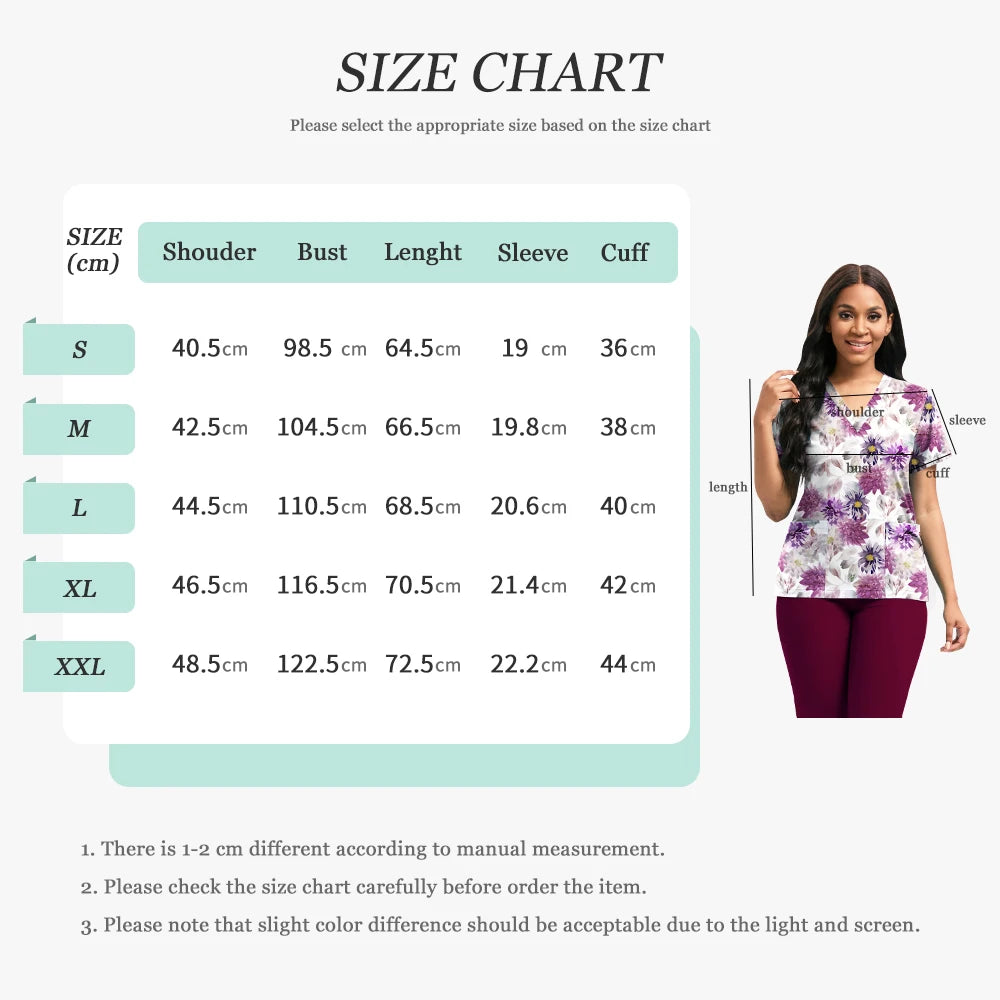 Butterfly Print Lightweight Scrub Top — Breathable Fit