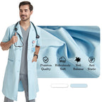 Men’s White Lapel-Neck Lab Coat — Durable Material