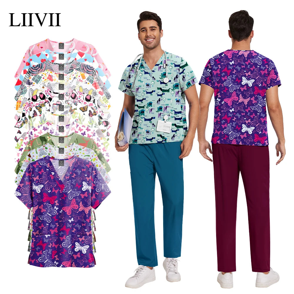 Women’s Two‑Piece Scrub Set — Top & Pants (US Shipping)
