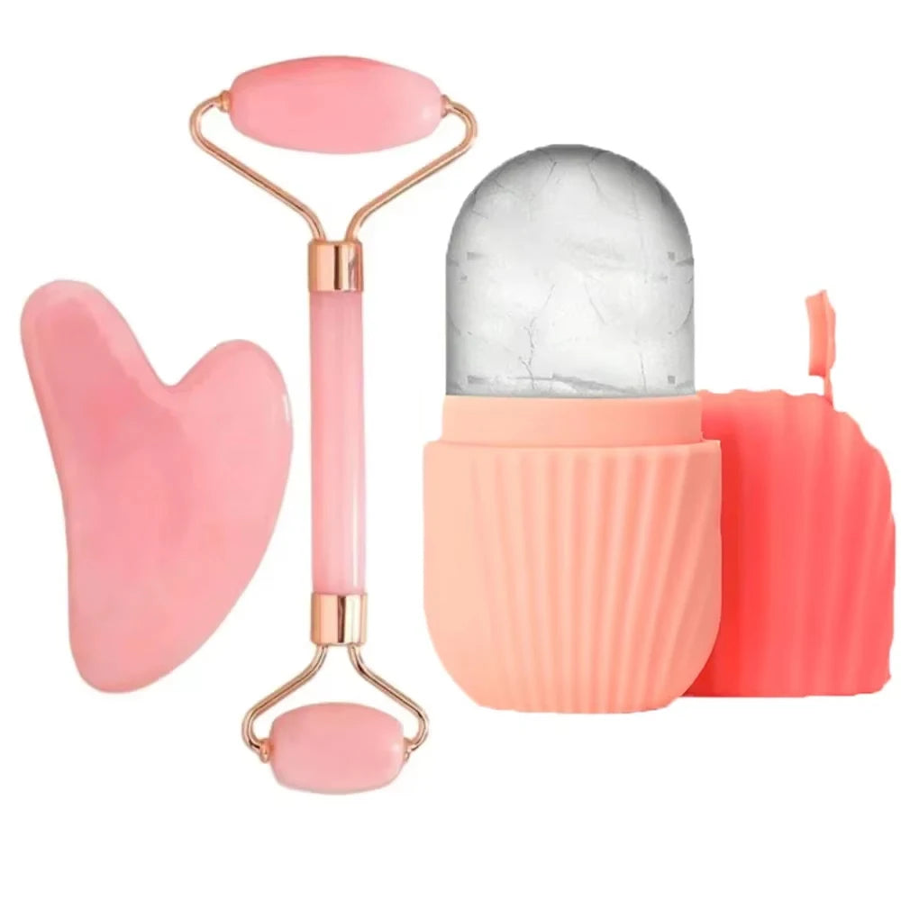 3-Piece Ice Face Roller & Gua Sha Kit — Facial Massage Tools