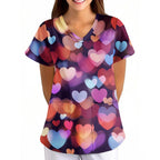 Summer Short-Sleeve Medical Scrub Top — Work Shirt for Nurses & Doctors