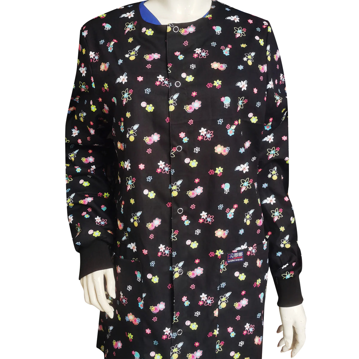 Women's 100% Cotton Scrub Jacket — Cartoon Print