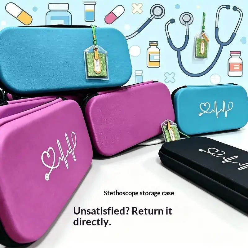 EVA Stethoscope Carry Case — Mesh-Pocket Travel Organizer