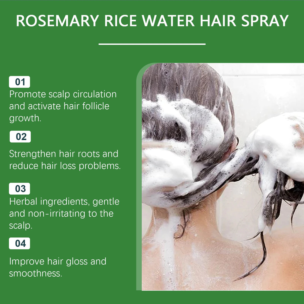 Rosemary & Rice Water Hair Growth Spray — Scalp Hydration