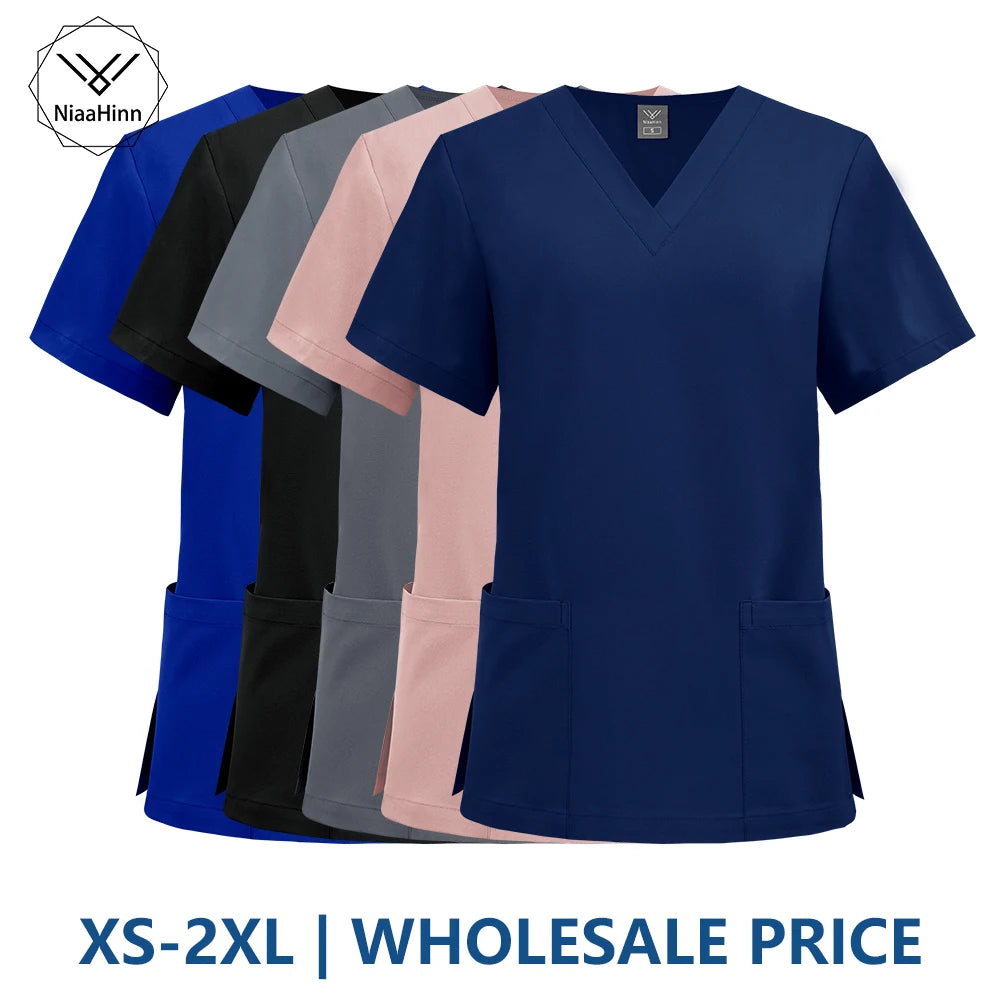 Lightweight Unisex V-Neck Scrub Top — Short Sleeve