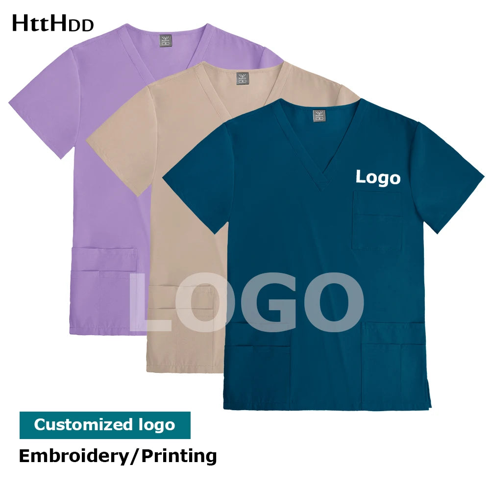 Unisex Custom-Logo Scrub Set — Soft Twill, S–XXL