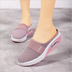 Women's Breathable Mesh Wedge Slippers with EVA Insole