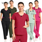 Summer Stretch Medical Scrub Set Breathable Workwear
