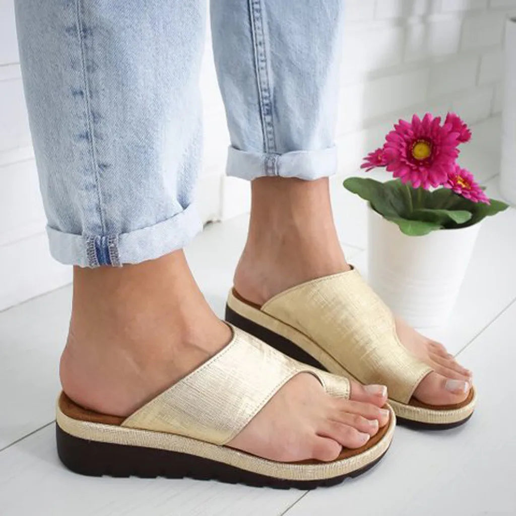 Women's Bunion-Corrector Sandals — Flat Platform, Sizes 34–43