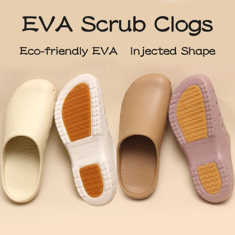 Contoured-Footbed Medical Clogs — Slip‑Resistant EVA Sole