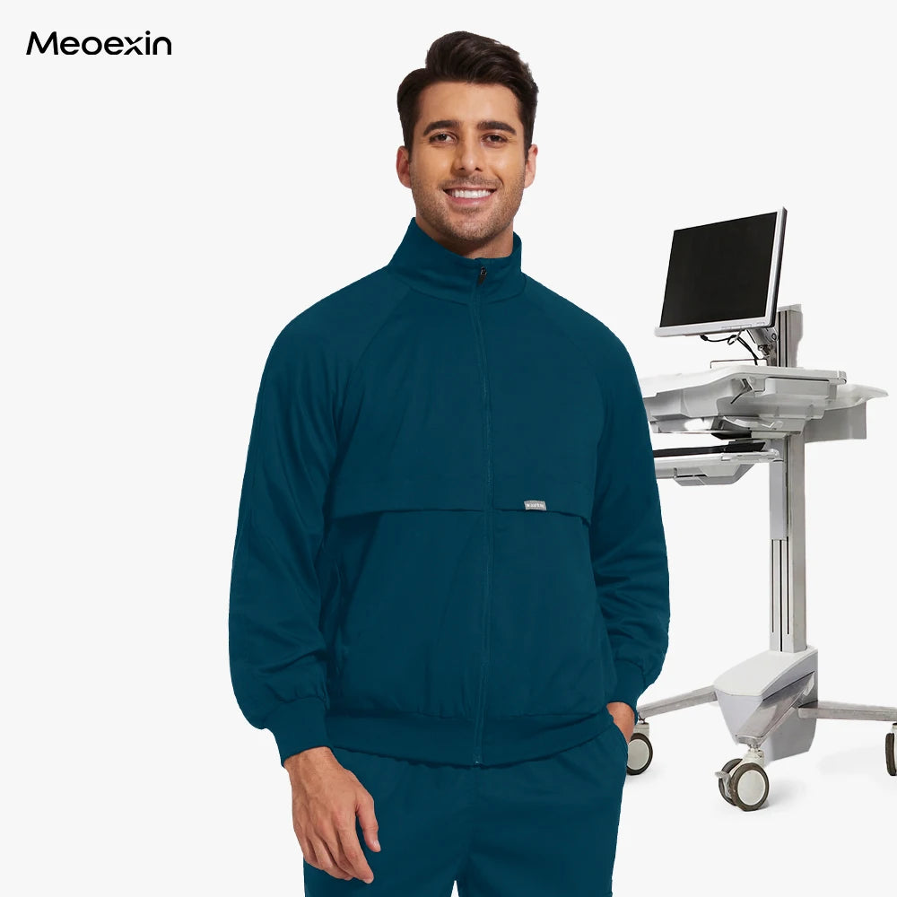 Long-Sleeve Warm Dustproof Scrub Top — Medical Jacket