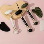 3-Piece Beauty Tools Set: Jade Roller, Gua Sha & Spa Headband