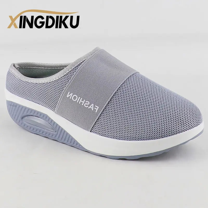 Women's Orthopedic Mesh Slip-On Mules — Lightweight Walking Shoe