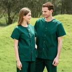 Short-Sleeve Medical Jacket & Scrub Pants Set