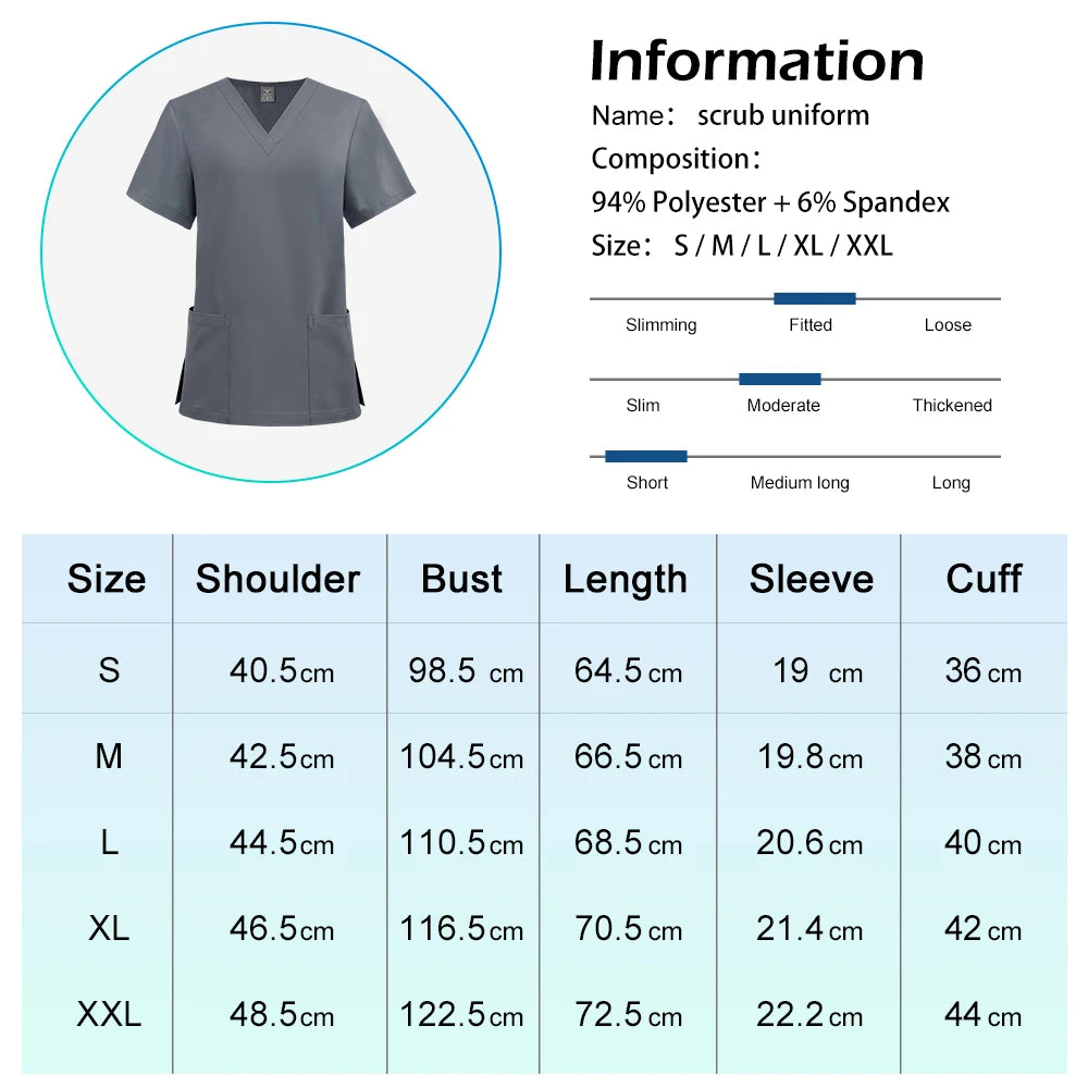 Lightweight Unisex V-Neck Scrub Top — Short Sleeve
