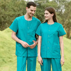 Short-Sleeve Medical Jacket & Scrub Pants Set