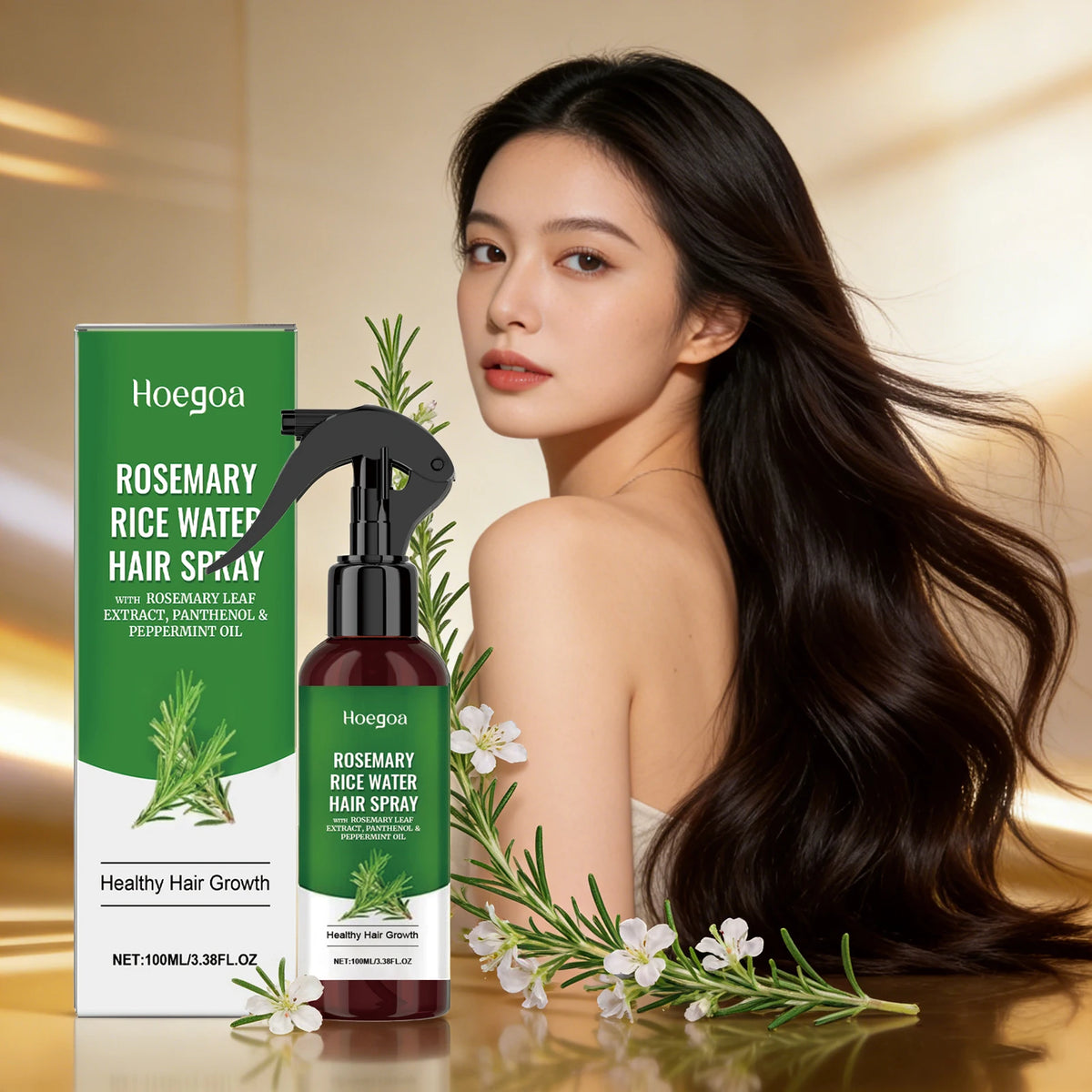 Rosemary & Rice Water Hair Growth Spray — Scalp Hydration