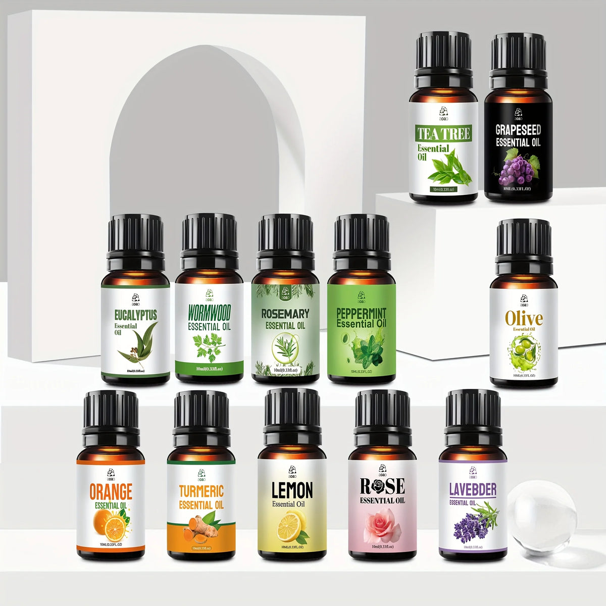 12‑Piece Skin Care Blend Essential Oils Set — Fragrant Multiuse Oils