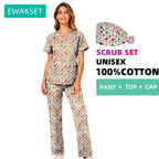 Pure Cotton Short-Sleeve Scrub Set — Unisex XS–4XL