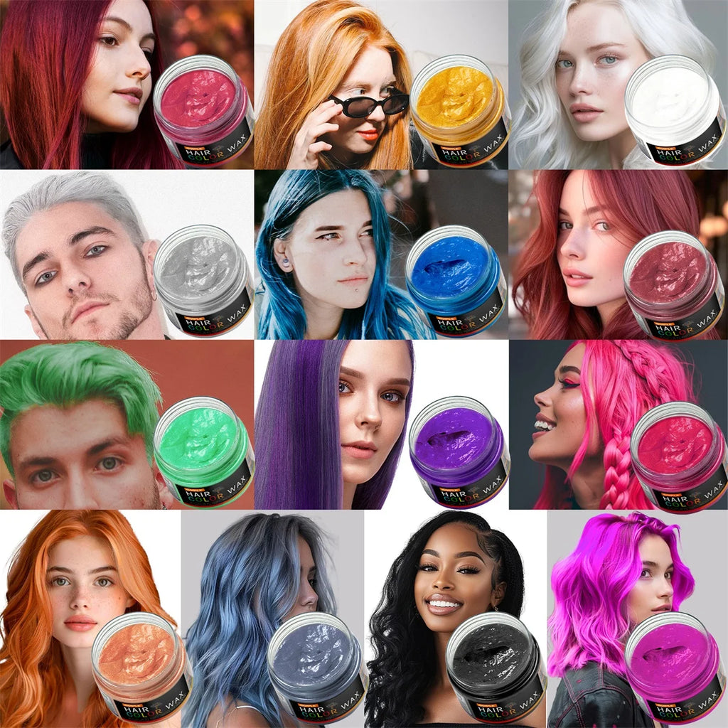 Washable Hair Color Wax — Temporary Mud Cream for Hair, Beard & Brows