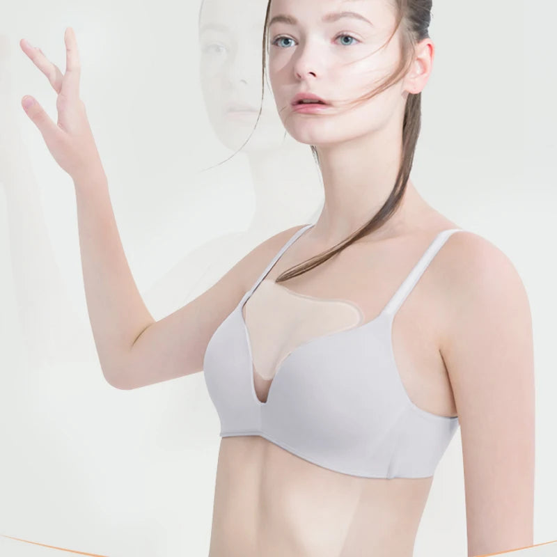 Transparent Silicone Triangle Chest Sticker — Reusable Anti‑Wrinkle Pad
