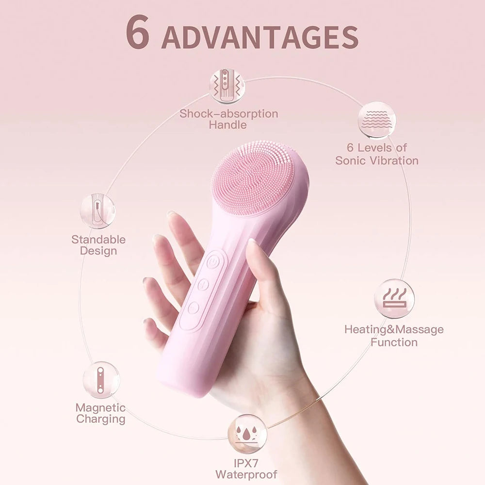 Sonic Waterproof Rechargeable Facial Cleansing Brush