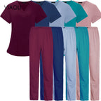 Women's Breathable Short-Sleeve Scrub Set — 10 Colors