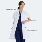Women's White Polyester-Cotton Lab Coat for Clinic & Vet