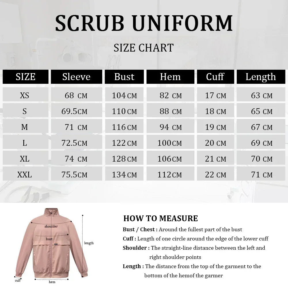 Unisex Twill Scrub Jacket — Long Sleeve Zipper